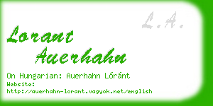 lorant auerhahn business card